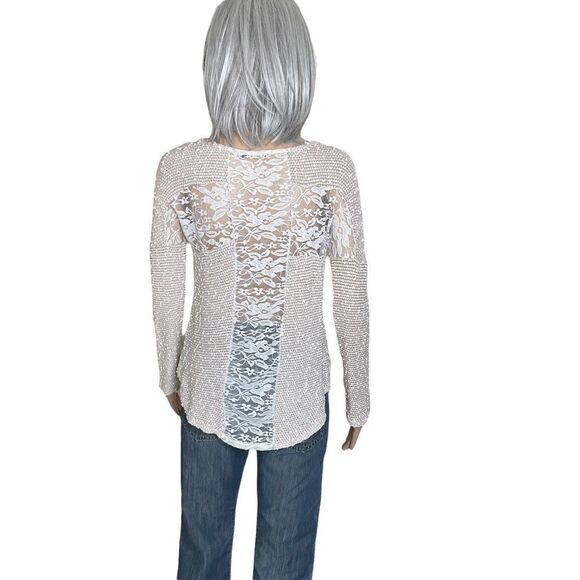 SWEET Claire High Low Knit Blouse With Lace Back Size M - Picture 1 of 15